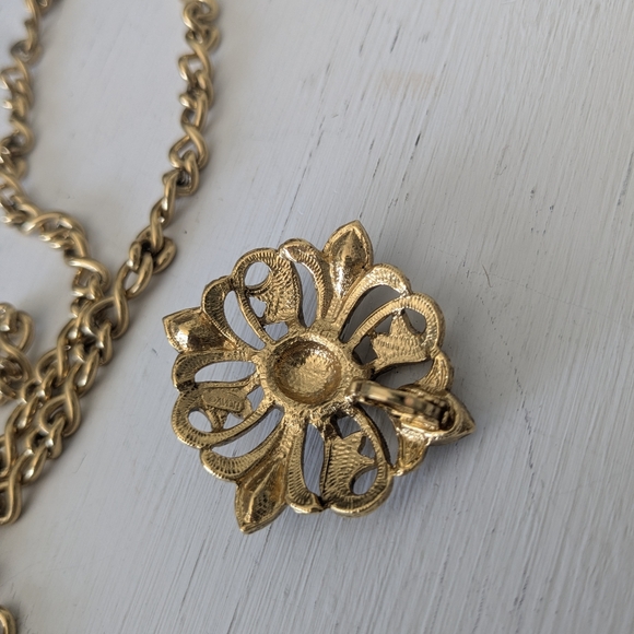 Trifari Long Gold Necklace and Avon Gold and Black Necklace Enhancer - Picture 8 of 9